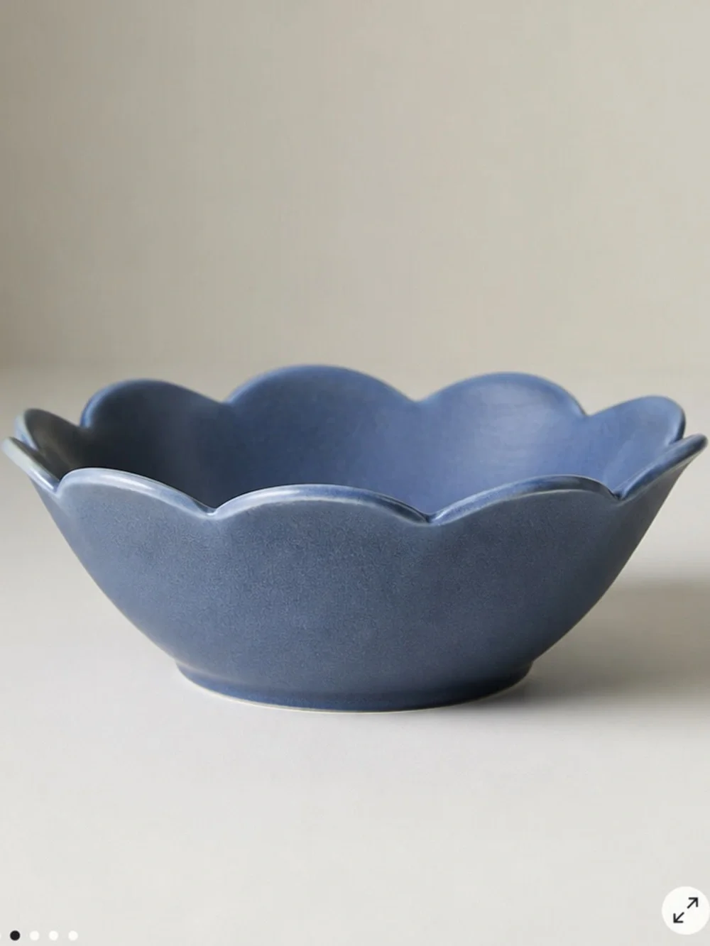 Anthropologie Blue Scalloped Melamine Nut Bowl